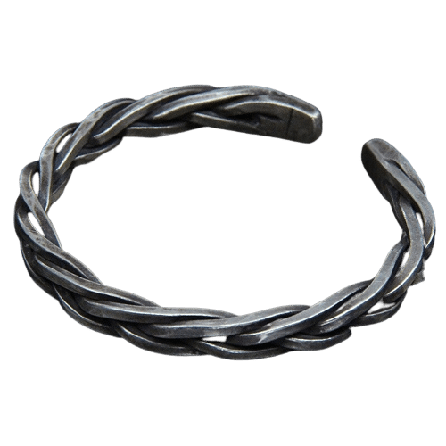 Silver Twisted Rope Bangle demo