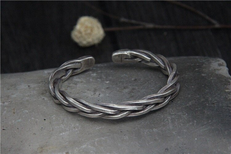 Silver Twisted Rope Bangle inner view