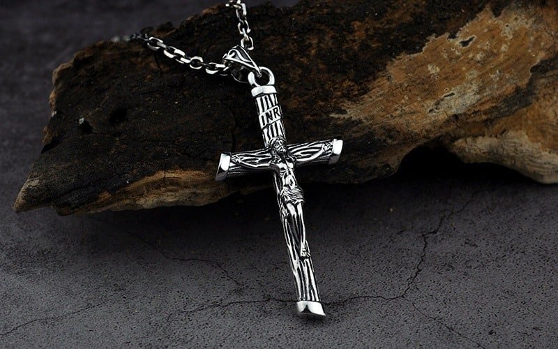 Sterling Silver Crucifix Pendant up view