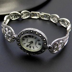 Women Silver Watches details white dial
