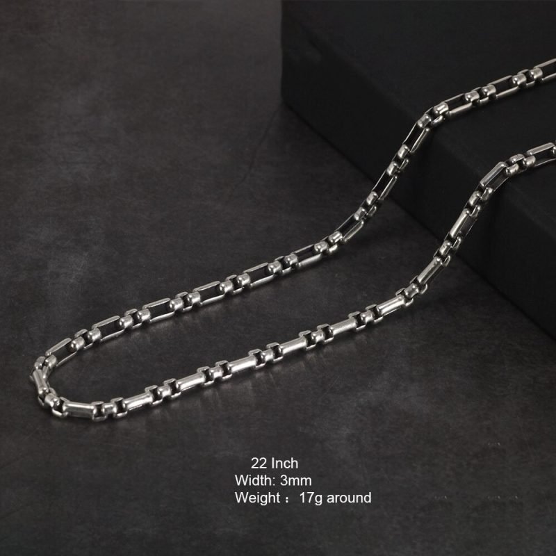 Alternate Link Silver Necklace 22 inches measures