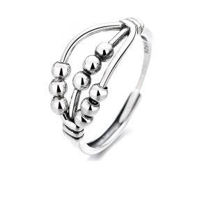 Anti Anxiety Ring Sterling Silver model C