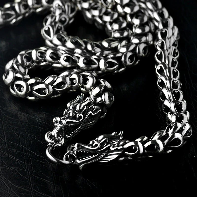 Dragon Necklace Sterling Silver links details