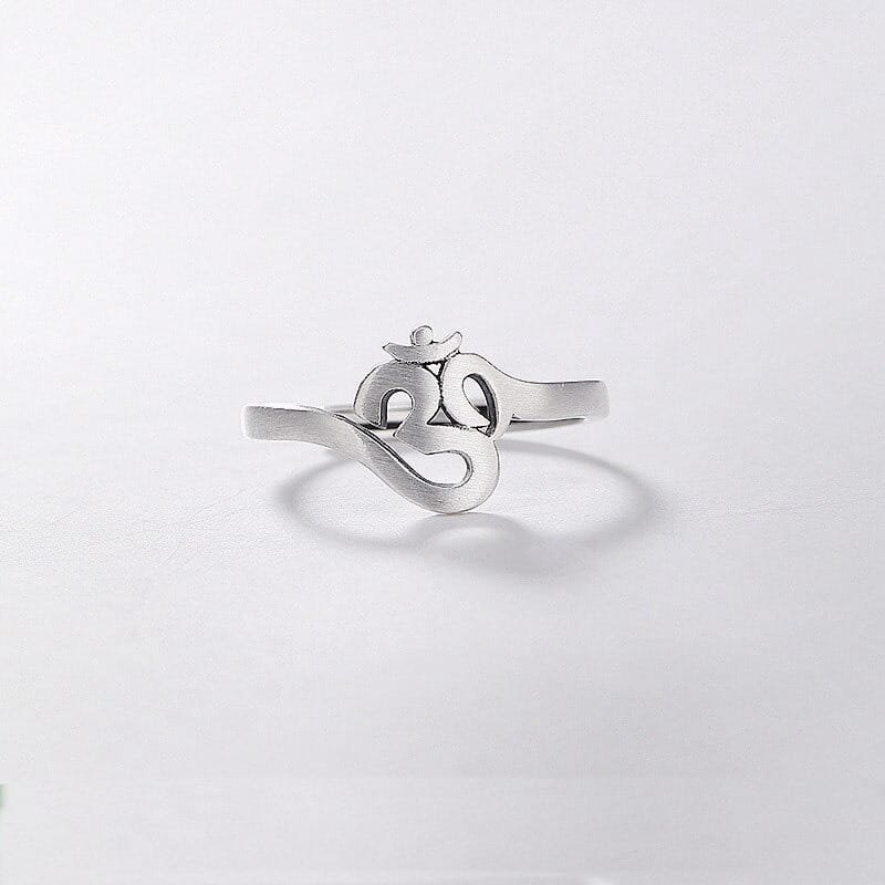 Om Ring Design Silver details om