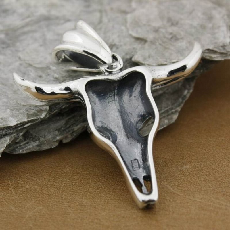 Buffalo Skull Pendant back view and stamp