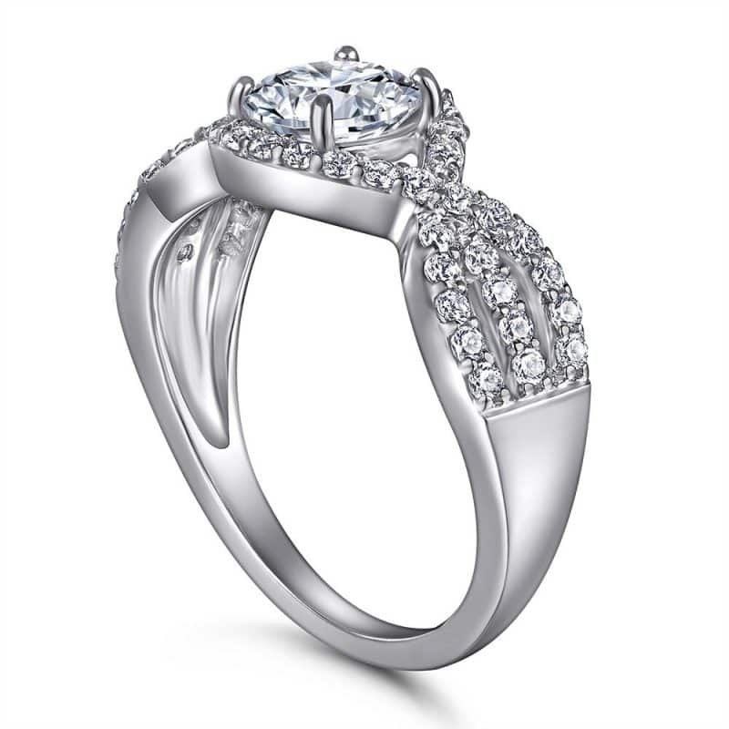 Engagement Ring Silver profile view