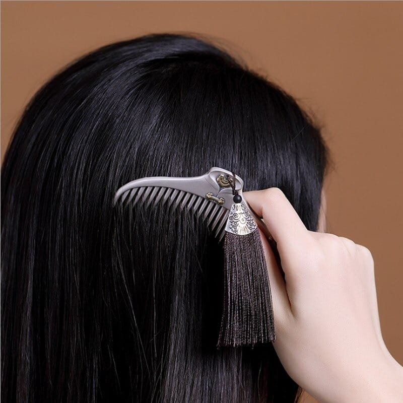 Gold And Silver Hair Comb combing hair