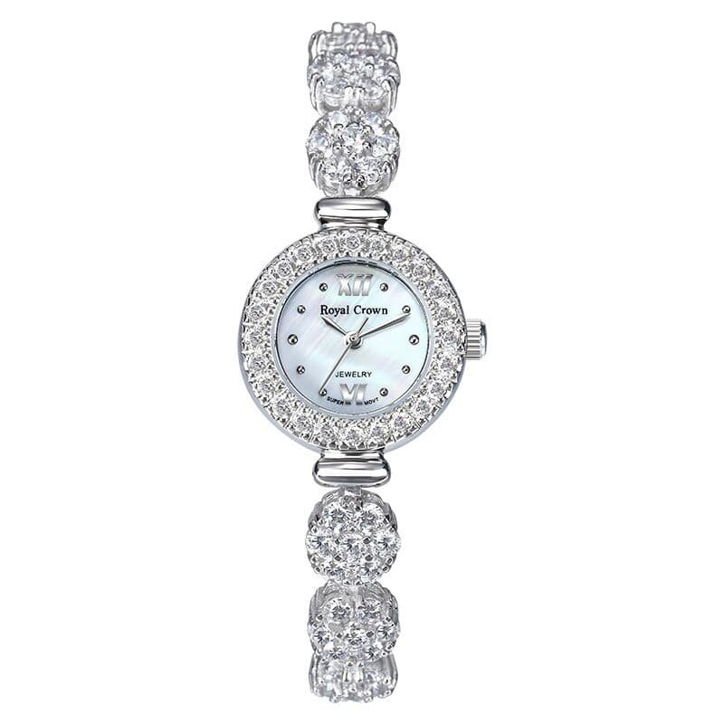 Silver And Zirconia Watch Ladies A