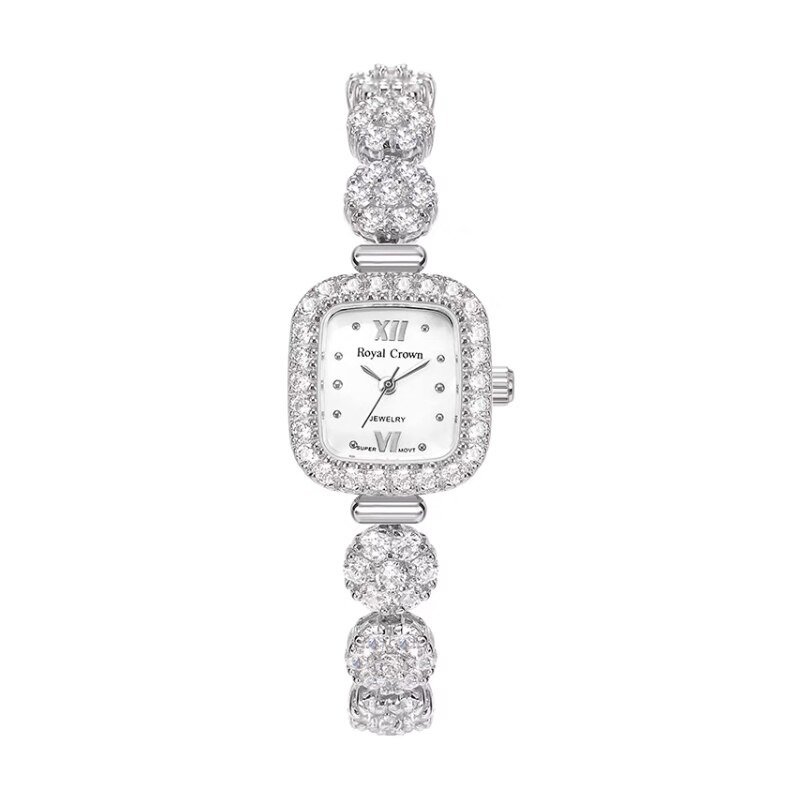 Silver And Zirconia Watch Ladies F