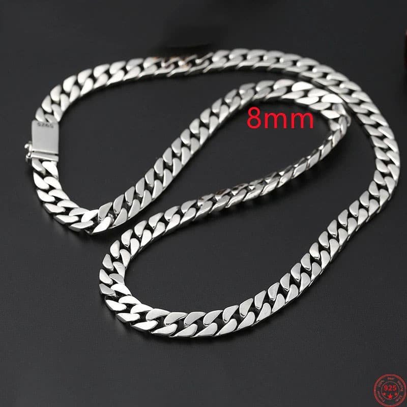 Silver Cuban Link Necklace 8mm