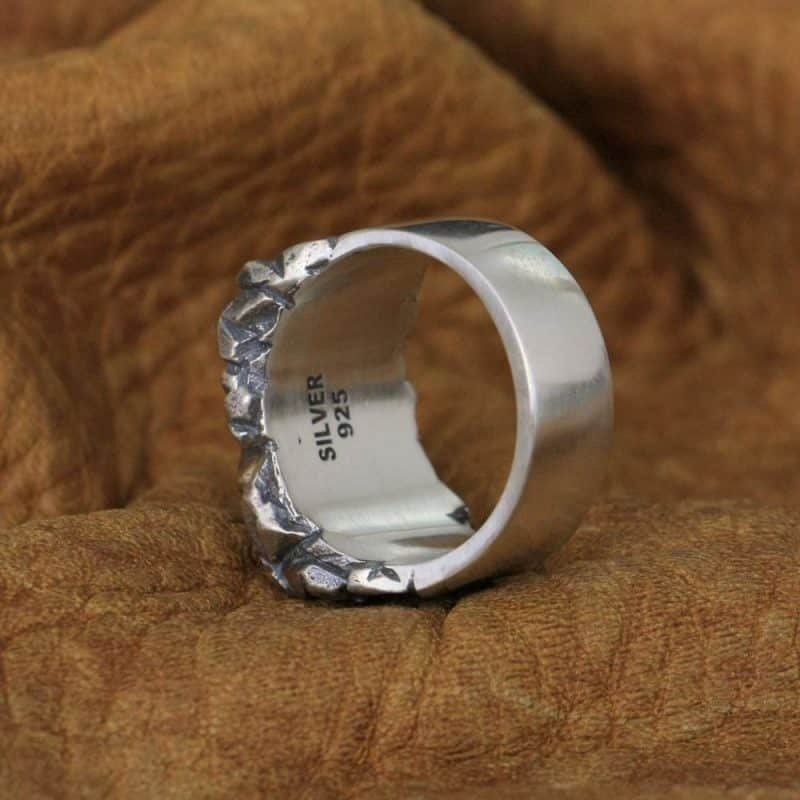 Silver Rings Fist inner view and stamp