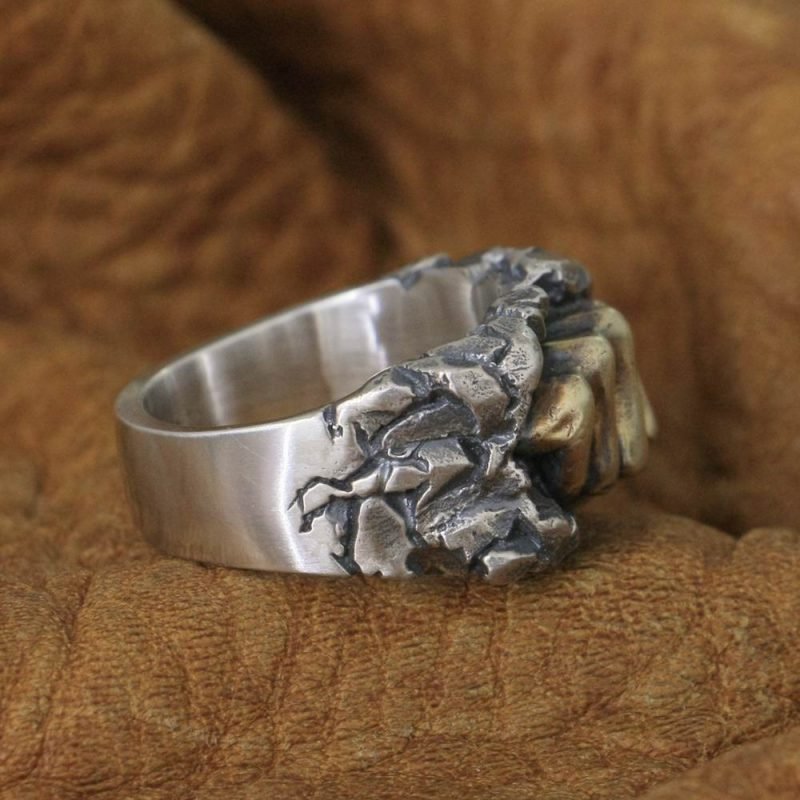 Silver Rings Fist side view