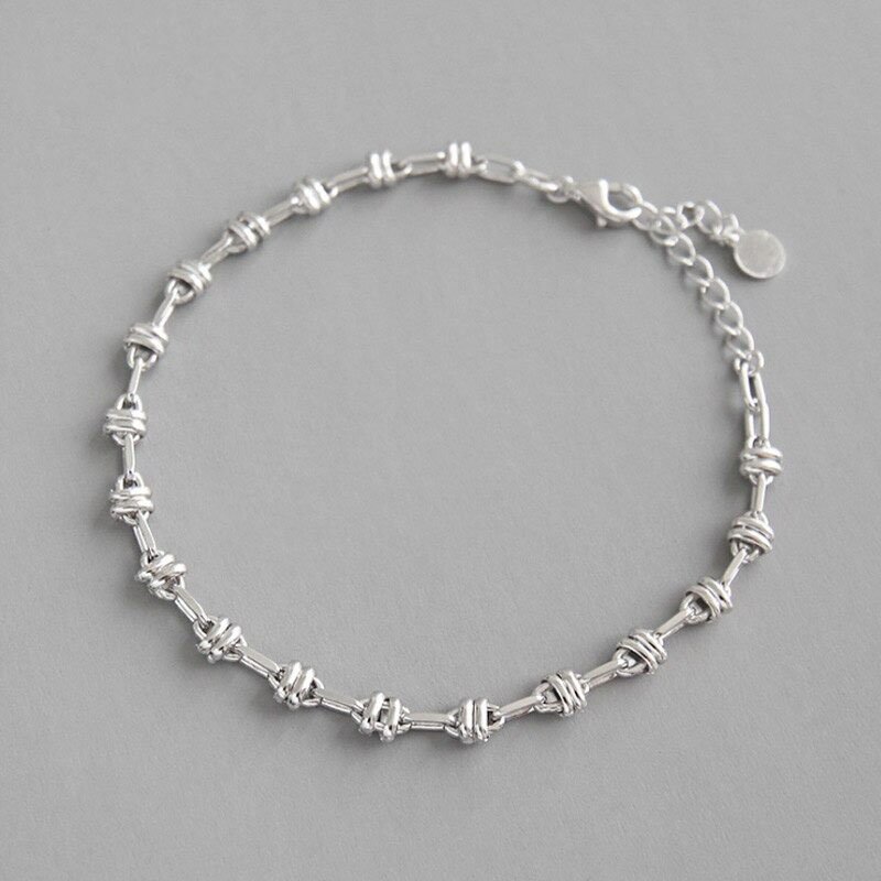 Silver Rope Knot Bracelet up view