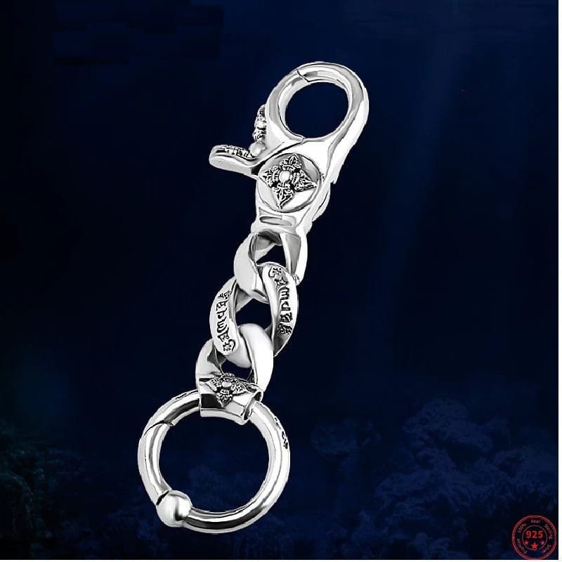 Sterling Silver Key Ring face view