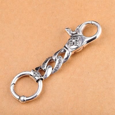 Sterling Silver Key Ring up view