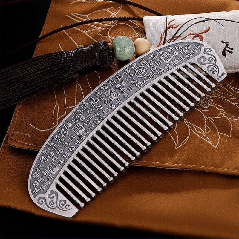 Sterling Silver Snake Hair Comb face view