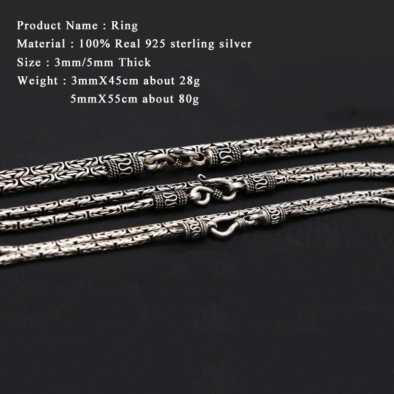 925 Sterling Silver Snake Chain details