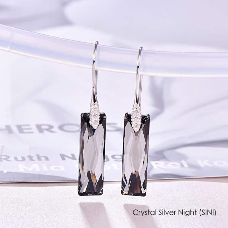 Blue Crystal Earrings Silver SINI