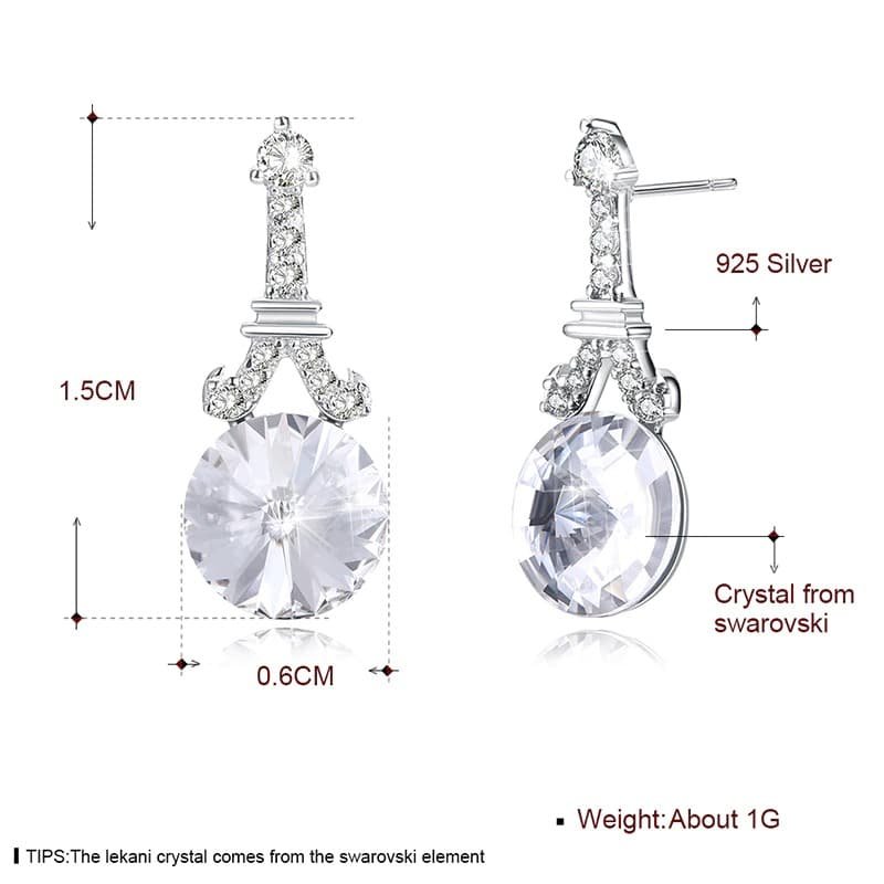 Crystal Eiffel Tower Earrings details
