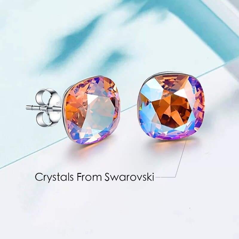 Crystal Stud Earrings Silver swarovski crystal