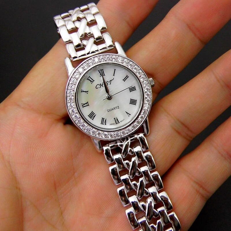 Elegant Silver Watch on hand