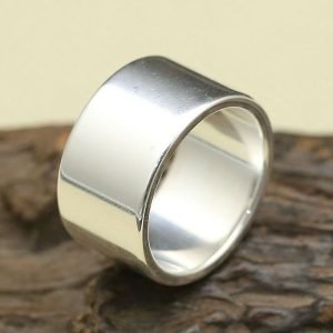 Large Simple Silver Ring face view