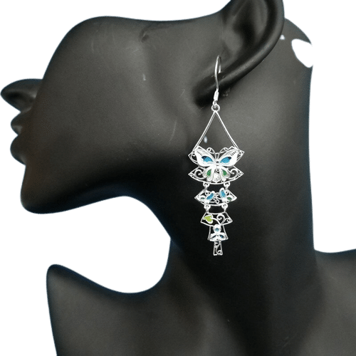 Real Silver Butterfly Earrings presentation