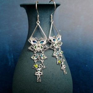 Real Silver Butterfly Earrings profile 2