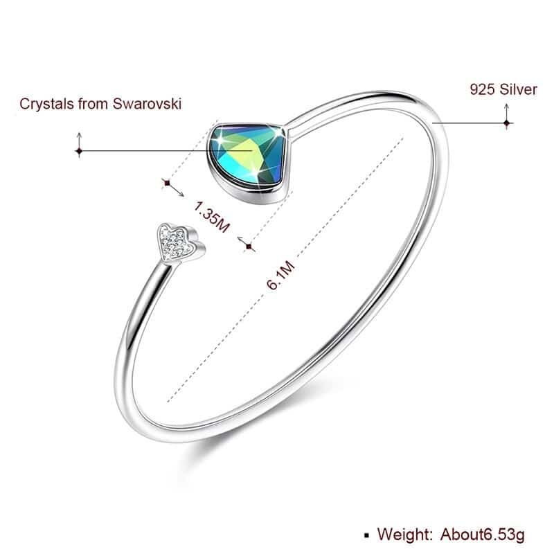 Silver Crystal Cuff Bracelet details