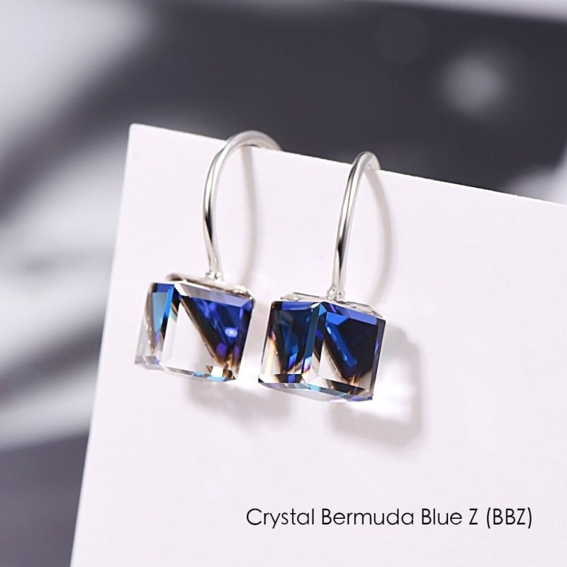 Silver Crystal Drop Earrings crystal bermuda blue z bbz