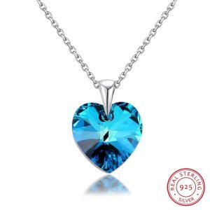 Silver Crystal Heart Necklace demo