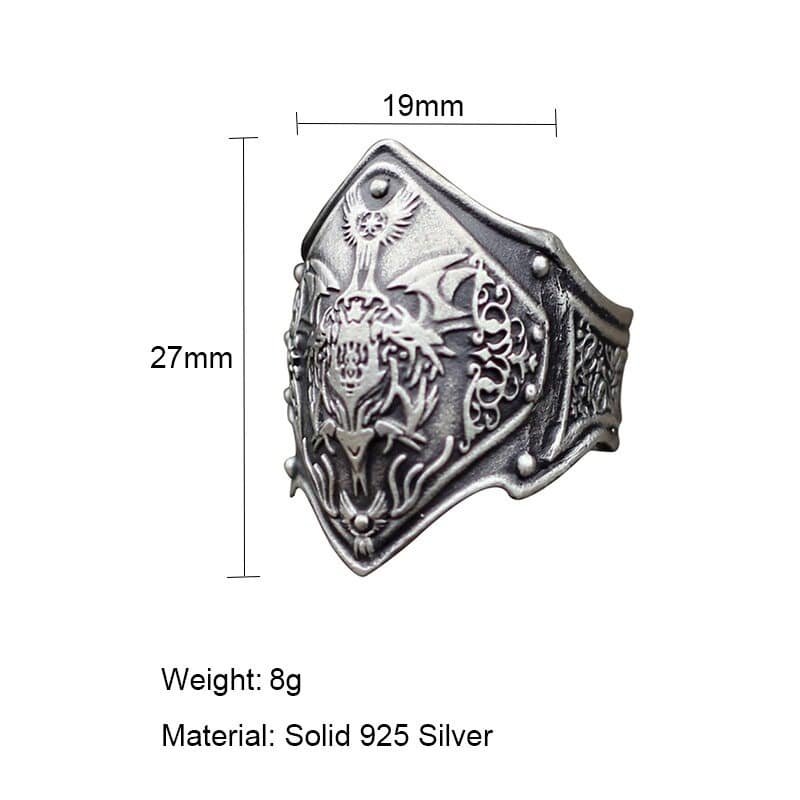 Silver Shield Ring details