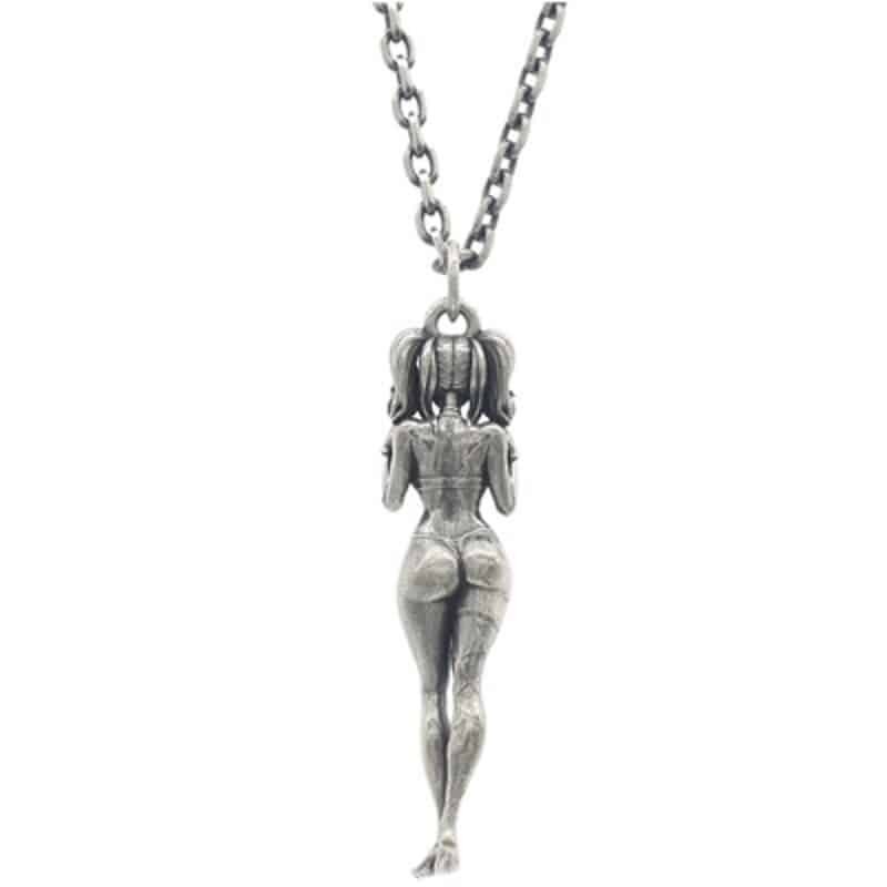 Sterling Silver Harley Quinn Pendant back view