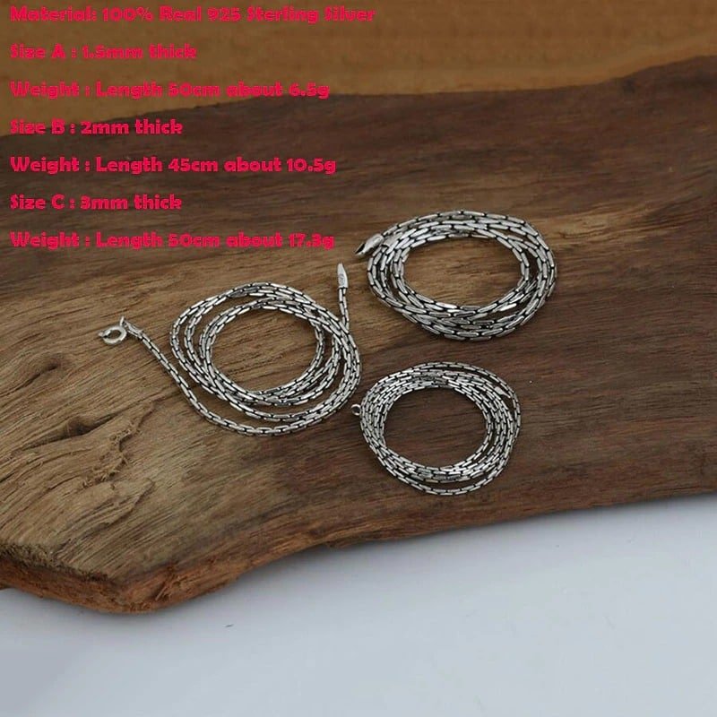 Sterling Silver Square Link Chain details
