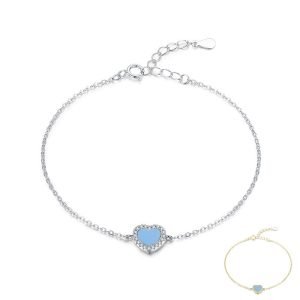 Sterling Silver Turquoise Heart Bracelet demo