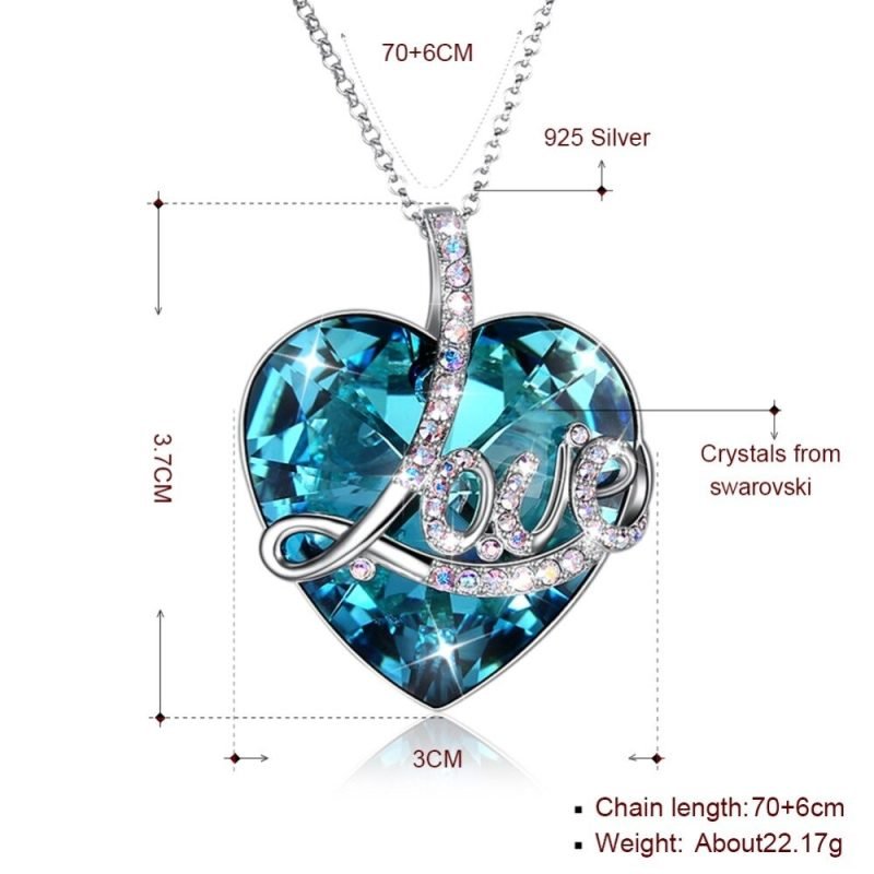 Swarovski Love Heart Crystal Pendant details
