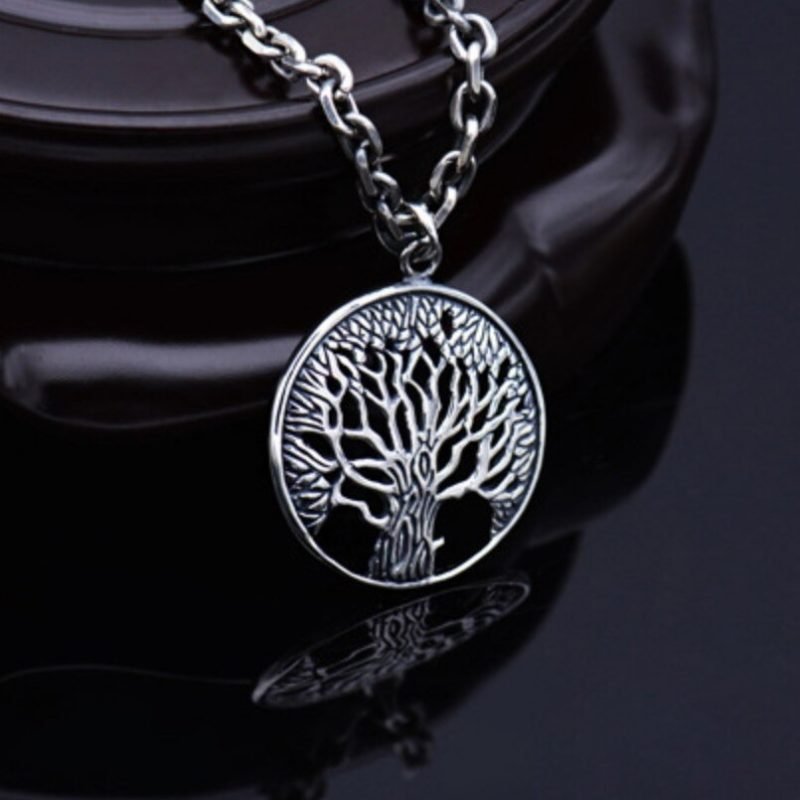Tree Of Life Silver Pendant face view