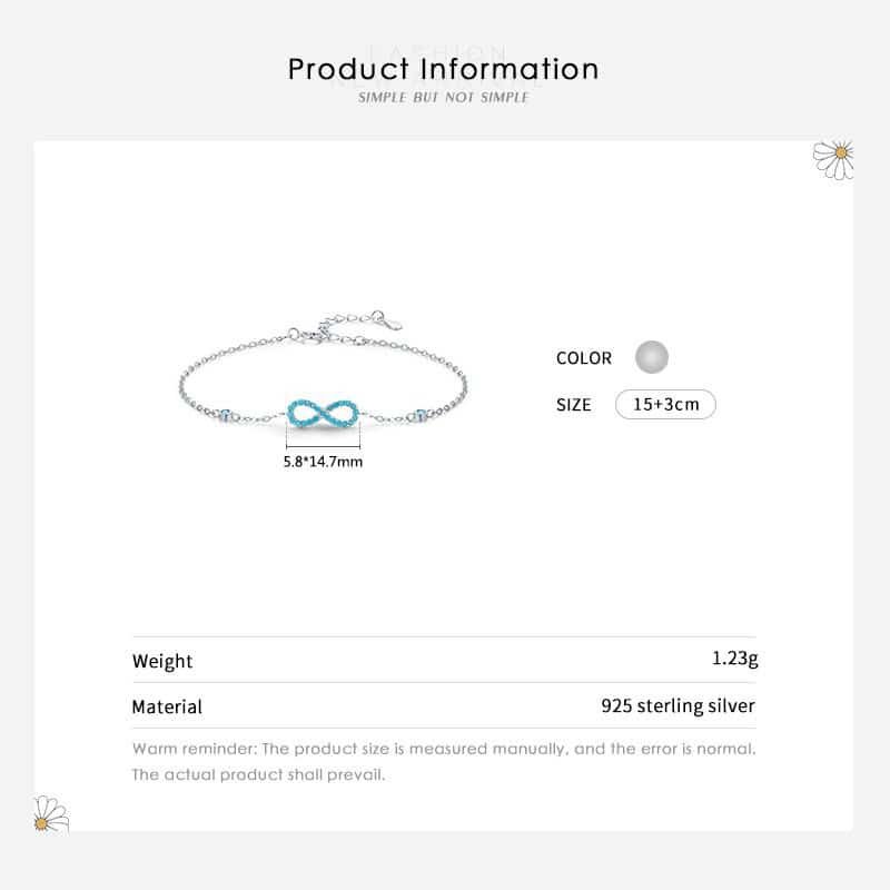 Turquoise Infinity Bracelet details