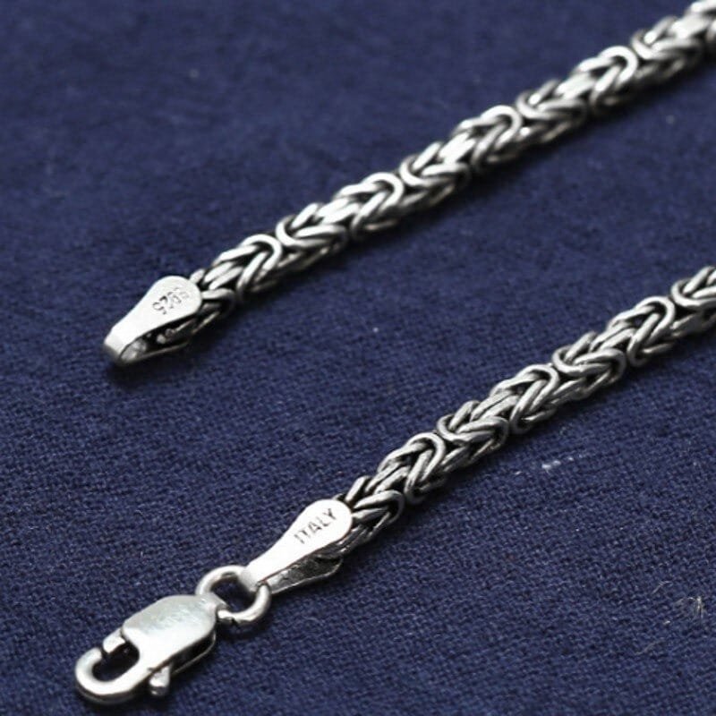 Vintage Silver Chain clasp details and stamp