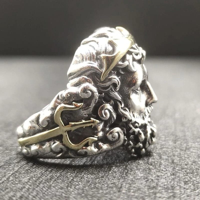 Zeus Silver Ring almost back view