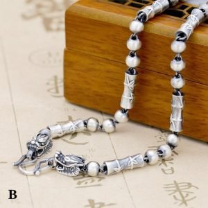 Bamboo Link Silver Chain details links