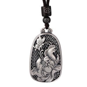 Peacock Hollow Fine Silver Pendant butterfly