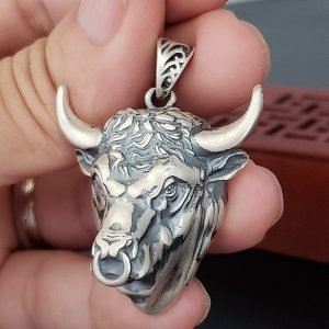 999 Silver Pendant bull head bull head