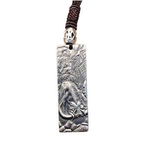 999 Silver Pendant carved chinese zodiac demo